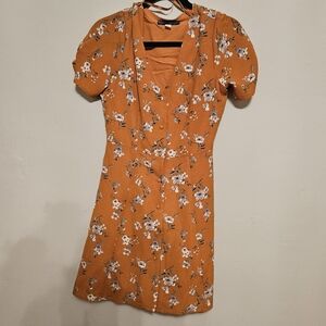 Orange Floral Dress